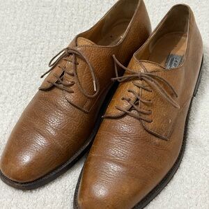 Vintage Salvatore Ferragamo Brown Leather Oxford Shoes, Size 9.
